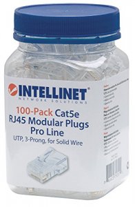 Intellinet 790512 Cat5e Rj45 Modular Plug , 50  Gold-plated Contacts ,