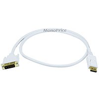 Monoprice 6014 Displayport To Dvi Cable - White 3ft