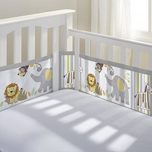 Breathablebaby 14013 Breathable Mesh  Printed Crib Liner Safari Fun To