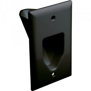 Datacomm 45-0001-BK 45-0001-bk 1-gang Recessed Cable Plate (black)