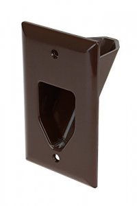 Datacomm 45-0001-BR 45-0001-br 1-gang Recessed Cable Plate (brown)