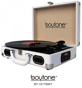 Boytone BT-101TBWT Portable Multimedia Wht         Turntable 3speed Us