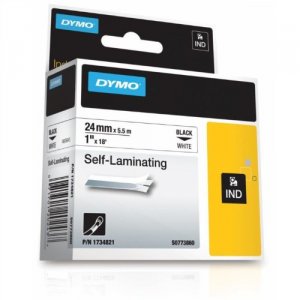 Dymo 1734821 Rhino 1x1 White Vinyl Self Lam