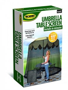 Jobar JB6614 Ideaworks Outdoor 11 Foot Umbrella Table Screen Black