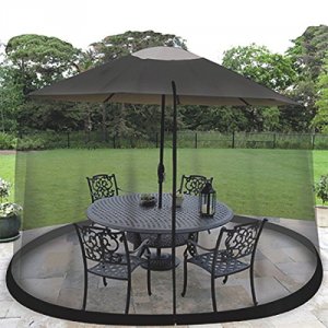 Jobar JB6614 Ideaworks Outdoor 11 Foot Umbrella Table Screen Black