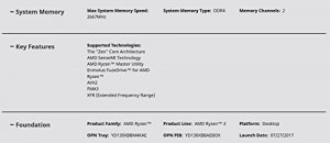 Amd YD130XBBAEBOX Cpu  Ryzen 3 Am4 1300x 4 Cores 4 Threads 65 Watts 10