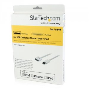 Startech USB2ADC3M Cable  3m Usb Cable For Iphoneipodipad White Retail