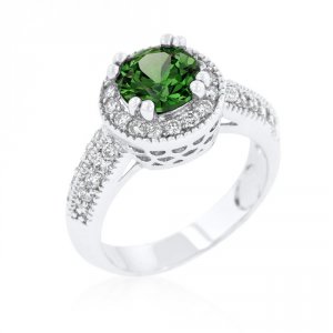 Icon J10418 Emerald Halo Engagement Ring (size: 06) R08226r-c40-06