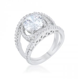 Icon J12293 Marcie 3ct Cz Rhodium Contemporary Ring (size: 07) R08466r