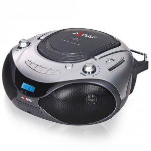 Axess PB2708-SL Portable Cdmp3 Boombox With Amfm Stereo And Aux Input