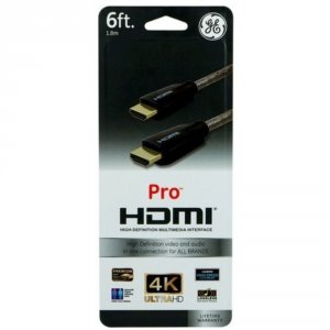 Ge 28969 6 Feet Pro High Speed Hdmi Cable With Ethernet And Gold Conne