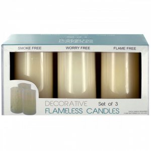 Bulk KL17753 Decorative Flameless Vanilla Pillar Candles Os331