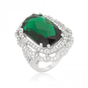 Icon J10996 Green Cocktail Crest Ring (size: 07) R08379r-c40-07