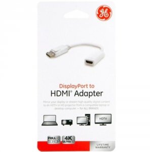 Ge 33589 Displayport To Hdmi Adapter - White