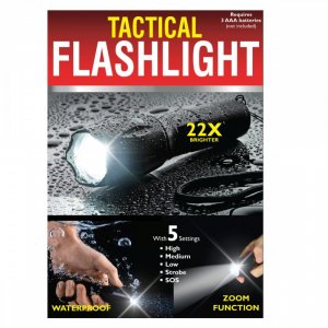 Bulk KL19756 Waterproof Tactical Zoom Flashlight With 5 Settings Os984