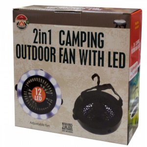 Bulk KL20103 2 In 1 Camping Outdoor Fan With Led Light Os900