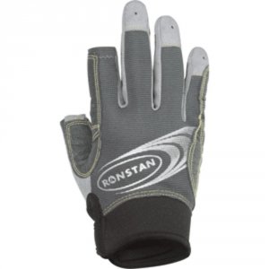 Ronstan RF4881S Sticky Race Gloves W3 Full  2 Cut Fingers - Grey - Sma