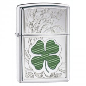 Zippo 24699 Clover H P Chrome Lighter - Classic And Elegant Design