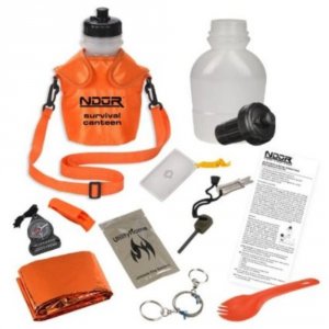 Ndur 52067 46 Oz.survival Canteen Kit, Orange