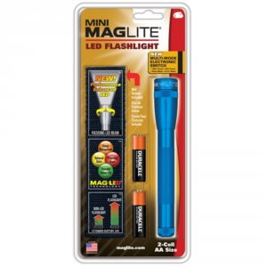 Maglite SP2211H Mini Led 2-cell Aa Flashlight With Holster, Blue