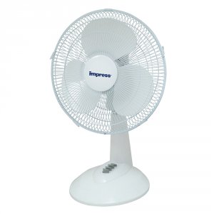 Impress IM-712W 12 Inch 3 Speed Oscillating Table Fan In White