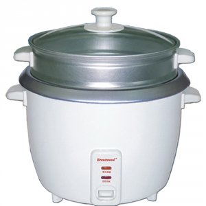 Brentwood TS-700S 4 Cup Rice Cooker  Non-stick With Steamer In White