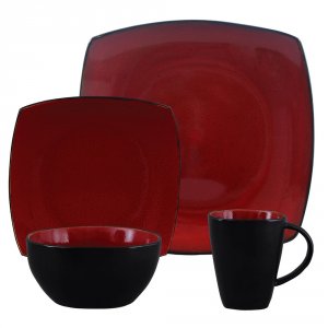 Gibson 61220.16RM Elite Soho Lounge Square 16-piece Dinnerware Set,  R