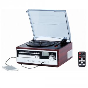 Techplay ODC26-WD 3 Speed Retro Classic Turntable W Cd Player, Mp3, Am