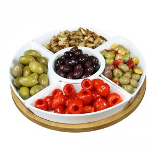 Elama EL-179 Signature 12 14 Inch 6-piece Lazy Susan Appetizer And Con