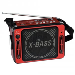 Quantum CS-151RED_RB Qfx Karaoke Multimedia Speaker With Fm Radio- Red