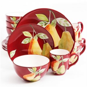 Gibson 97977.16 E Home Fruitful Pears 16pc Dinnerware Set