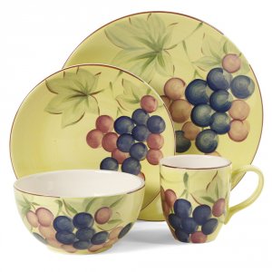 Gibson 97976.16 Home Fruitful Harvest Grapes 16pc Dinnerware Set