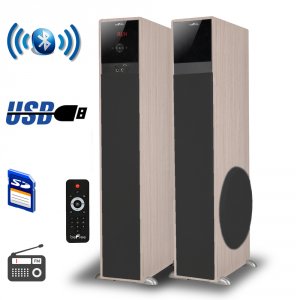 Befree BFS-TP100WD-BR Sound Bluetooth Tower Speakers With Optical Inpu