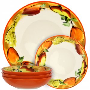 Elama ELM-FRUITFUL-BOUNTY-5 Fruitful Bounty 5 Piece Pasta Serving Bowl