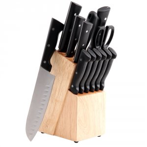 Oster 109406.14 Forsett 14-piece Cutlery Set Wpinewood Block