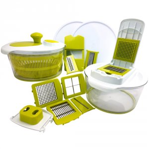 Megachef MG-SALAD-SPINNER-MULTI-SLICER-DICER 10-in-1 Multi-use Salad S