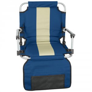 Stansport G-8-50 Stadium Seat With Arms - Blue Tan Stripe