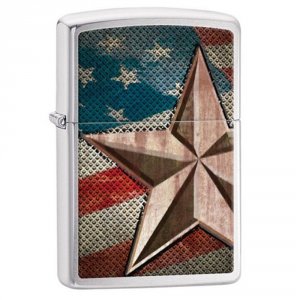 Zippo 28653 Retro Star Lighter With U.s. Flag Design