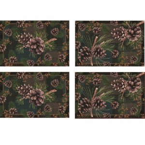 Rivers 1661 4 Piece Pinecones Placemat Set