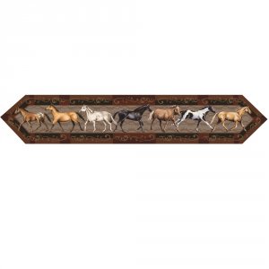 Rivers 1667 Horses 71in X 13in Table Runner