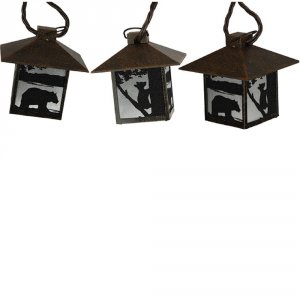 Rivers 411 Bear Rustic Lantern 10 Pc Light Set