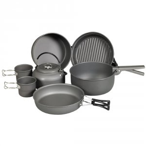 Ndur 22900 9 Piece Cookware Mess Kit With Kettle