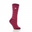 Grabber LHHSTRFR Heat Holders Ladies Striped Crew Sock-pink