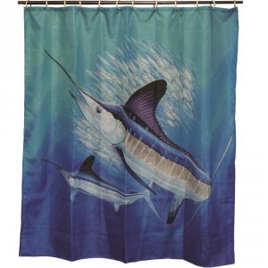 Rivers 764 Guy Harvey Marlin Shower Curtain-70in X 72in