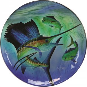 Rivers 2086 Guy Harvey 12in Sailfish Glass Platter