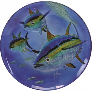 Rivers 2087 Guy Harvey 15in Yellow Fin Tuna Glass Platter