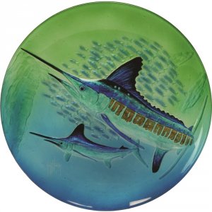 Rivers 2089 Guy Harvey 18in Marlin Glass Platter