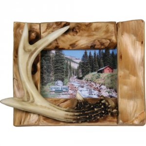 Rivers 510 Picture Frame Barnwood Deer Antler Style