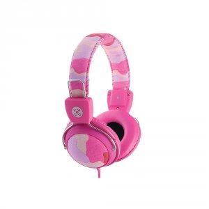 Moki ACCHPCAMP Camo Headphones With In-line Mic And Control Pink