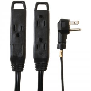 Axis 45515 Axis(tm)  3-outlet Black Wall-hugger Indoor Grounded Extens